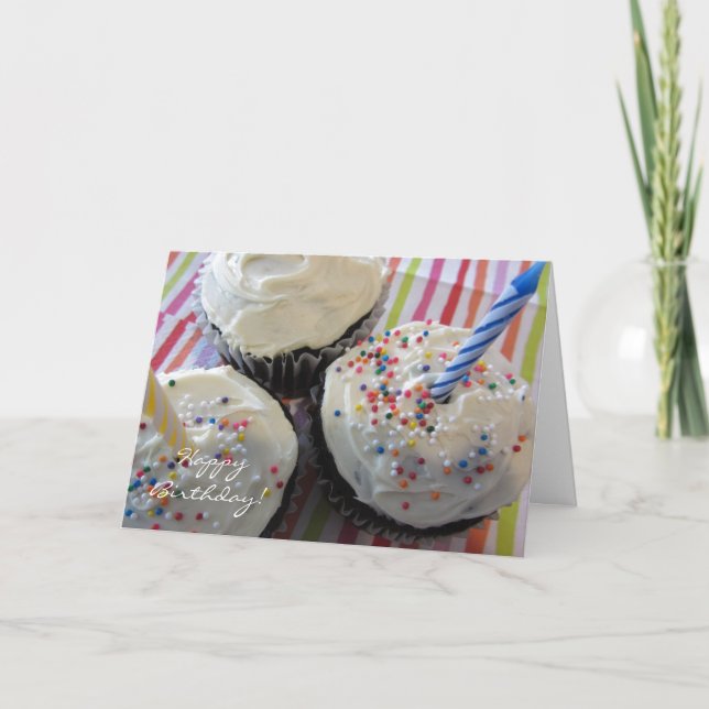 Leckra Cupcakes Födelsedag Kort (Framsida)