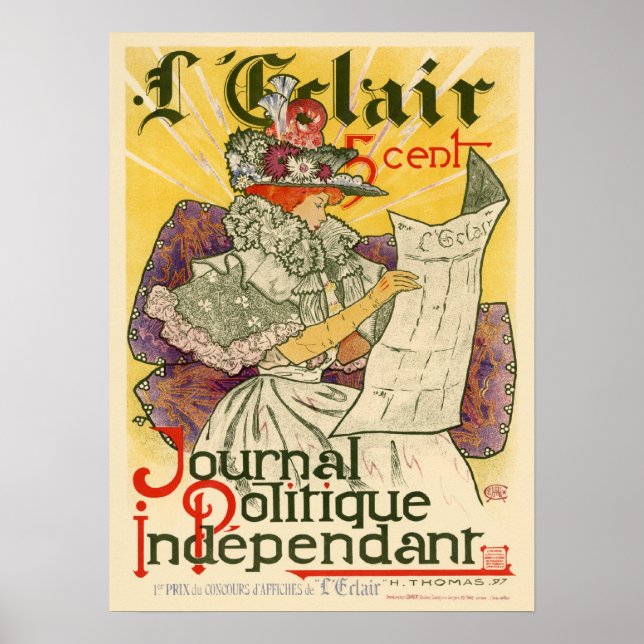L'Eclair Journal Politique Oberoende Poster (Framsidan)