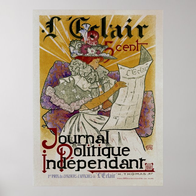 L'Eclair ~ Oberoende politiska tidning Poster (Framsidan)
