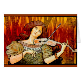 Lecons Music Violin Vintage affisch Hälsningskort