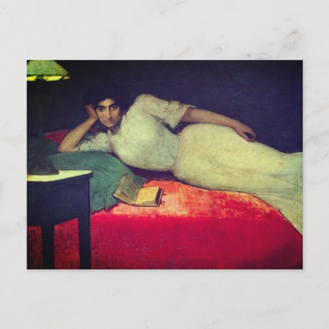 Lectura - av Julio Romero de Torres (1900) Vykort (Framsida)