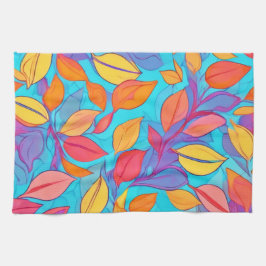 LED-belyst bordell: Tecknade blad Kökshandduk