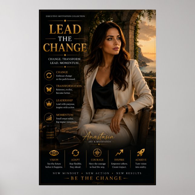 Led Förändringen – Kontorsmotivationsaffisch Poster (Framsidan)