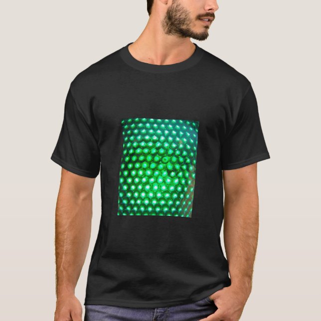 LED-grönt-ljus948 DISCO BOLL GRÖNT NEON LJUS F T Shirt (Framsida)