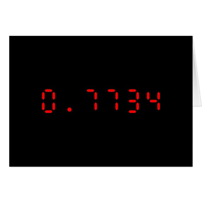 LED-kalkylatorns Hej | 0,7734-kort Hälsningskort (Framsidan Horizontal)