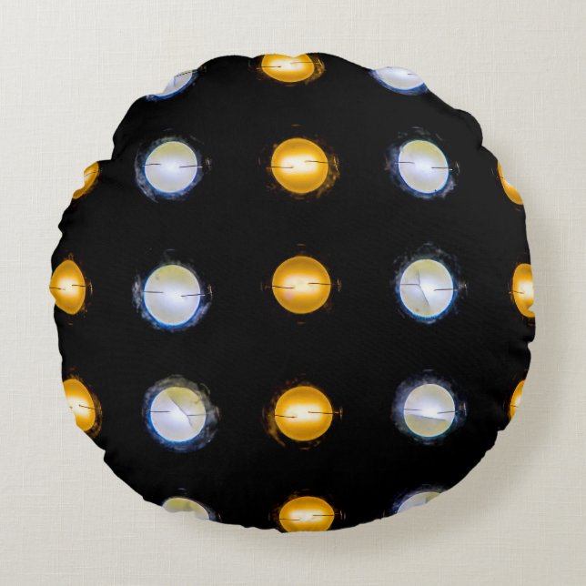 LED-ljus, abstrakt för avslutning. Rund Kudde (Framsidan)