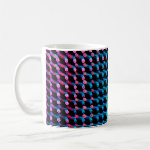 LED ljus på skylten. Det här är ett oklart foto Kaffemugg