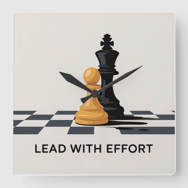 Led Med Ansträngning Fyrkantig Klocka (Framsida)