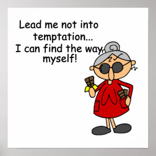 Led mig inte till Tempation Humor Poster