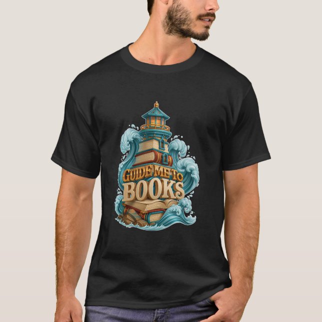 Led mig till bokmagiska fyrtornet t shirt (Framsida)