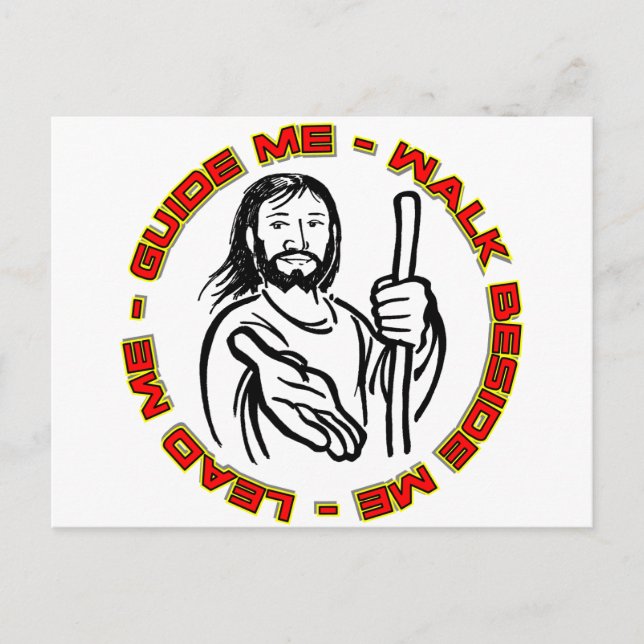 Led mig vägled mig gå vid min sida vykort (Framsida)