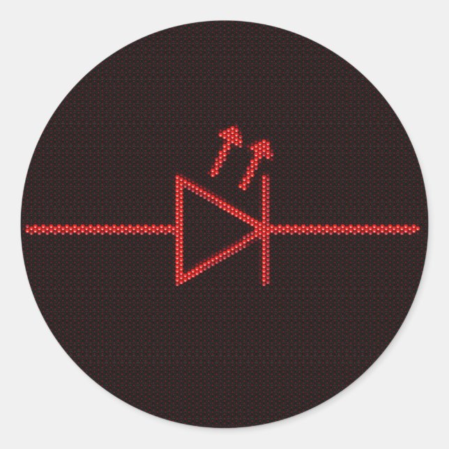 LED-symbol Runt Klistermärke (Framsida)