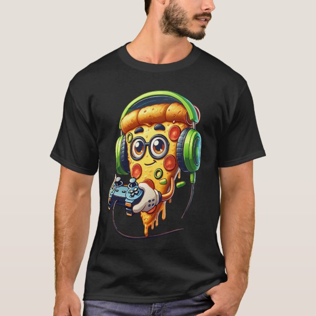 Led upp med pizza Gamer-ikonen! T Shirt (Framsida)