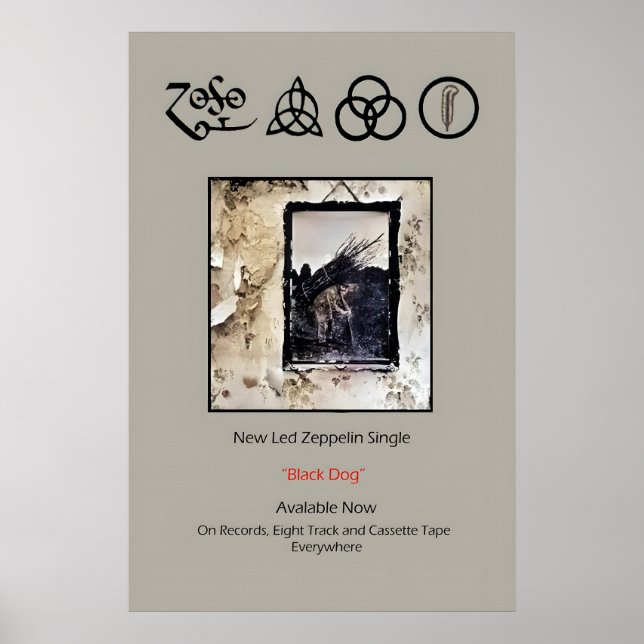 Led Zeppelin Four 1971 Kampanjaffisch Tryck 1 (Framsidan)