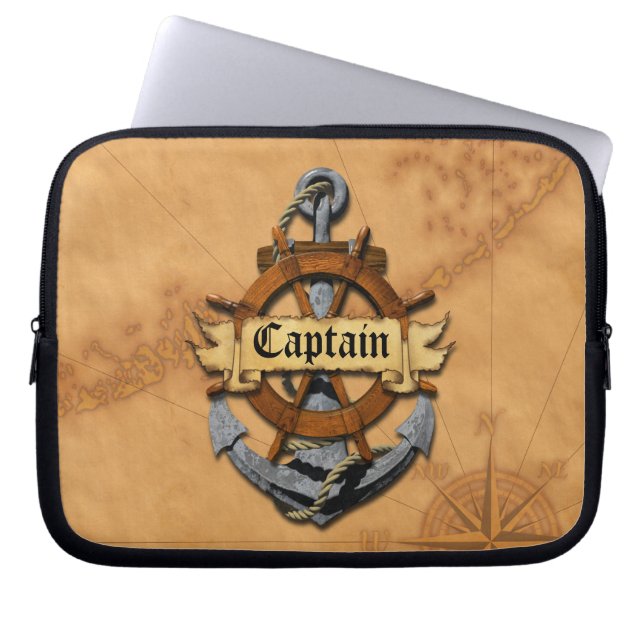 Leda ankrar och rullar laptop sleeve (Framsidan)