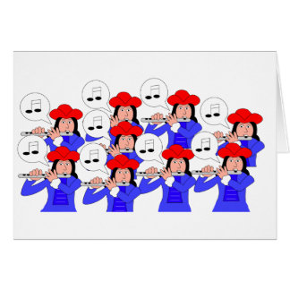 Leda i rör för 9 pipblåsare hälsningskort