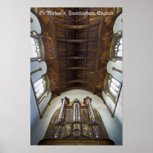 Leda i rör organ i den Framlingham kyrkan, UK Poster