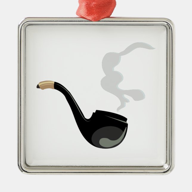 Leda i rör röker julgransprydnad metall (Framsidan)