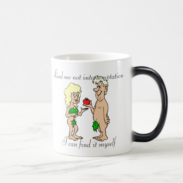 Leda mig inte in i frestelsemorfmuggen magisk mugg (Höger)