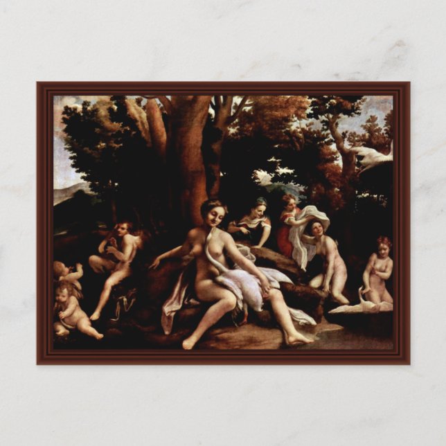 Leda och Svan efter födelsen Namn Vykort (Framsida)