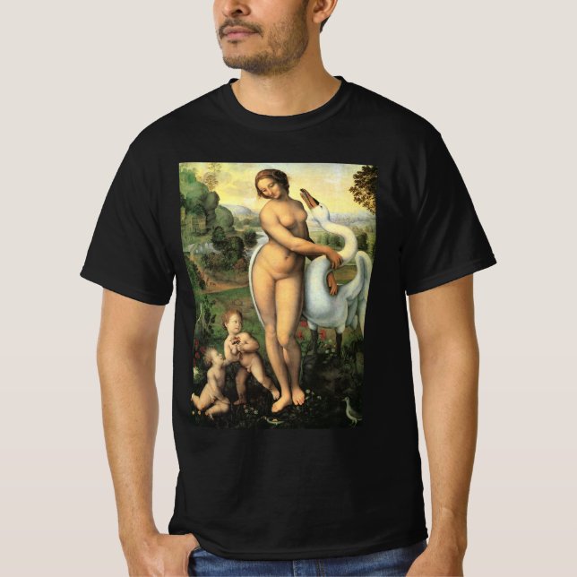 Leda och Svan inom Leonardo da Vinci T Shirt (Framsida)