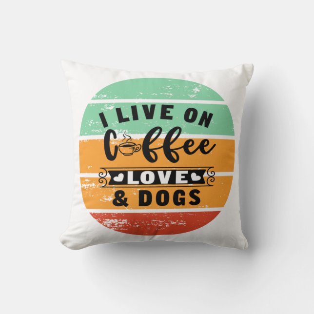 Leda på kaffe Kärlek och Hundar Kudde (Framsida)