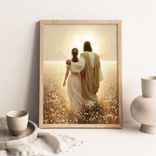 Leda Vägen, Kristuskonst, Jesus vandrar med Wo Poster