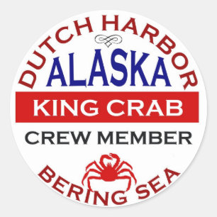 Ledamot för nederländska Harbour Alaska Kung Crab Runt Klistermärke
