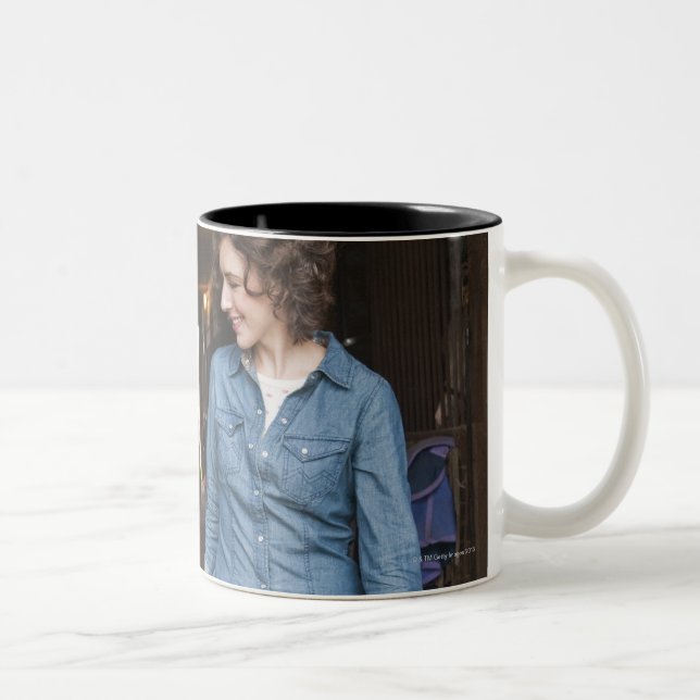 Ledande häst för kvinna Två-Tonad mugg (Höger)