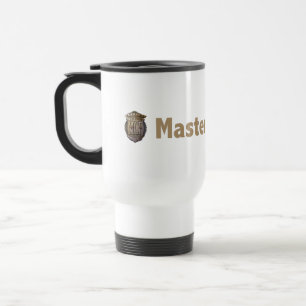 Ledar- detektiv- guld resemugg