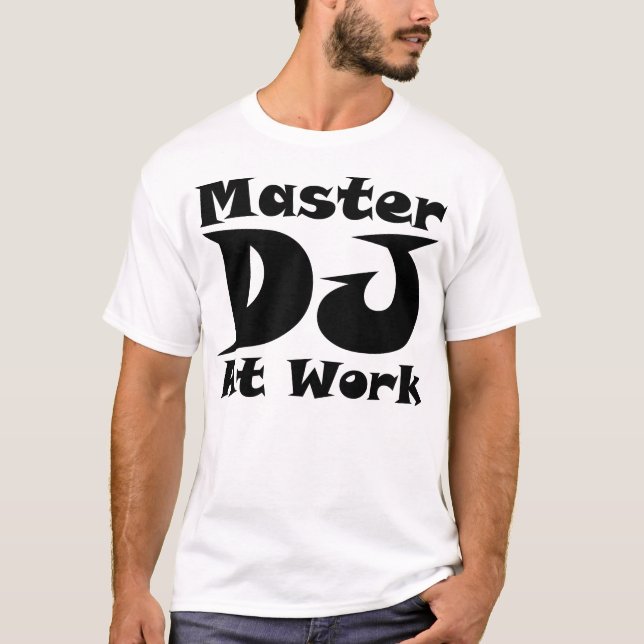 Ledar- DJ på skjortan för arbete T tänder Tee Shirt (Framsida)