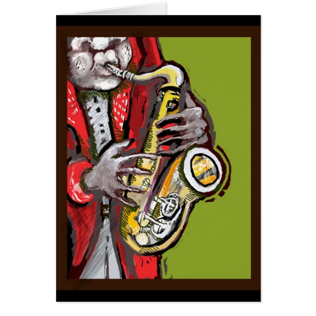 Ledar- Jazz Hälsningskort (Framsidan)