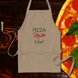 Ledar-   kock för PIZZA Förkläde<br><div class="desc">Ledar- kock för Pizza   i rött och grönt. Grafisk design vid lumirala. Rolig textdesign för utmärkta italienska kockar.</div>