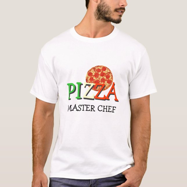 Ledar- kock för Pizza Tee Shirt (Framsida)