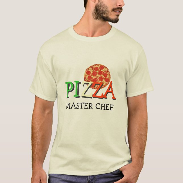 Ledar- kock för Pizza Tee Shirt (Framsida)