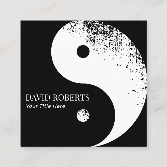 Ledar- kung fu för kampsportYin Yang Karate Fyrkantigt Visitkort (Framsida)