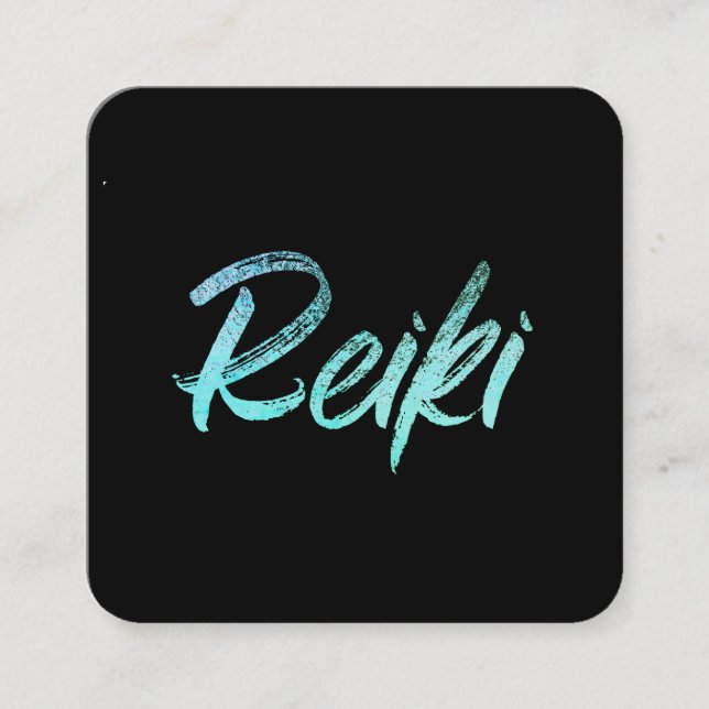 *~* ledar- Reiki eller praktikerenergibotemedel Fyrkantigt Visitkort (Framsida)