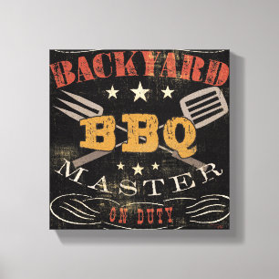 Ledar- trädgårdBBQ Canvastryck