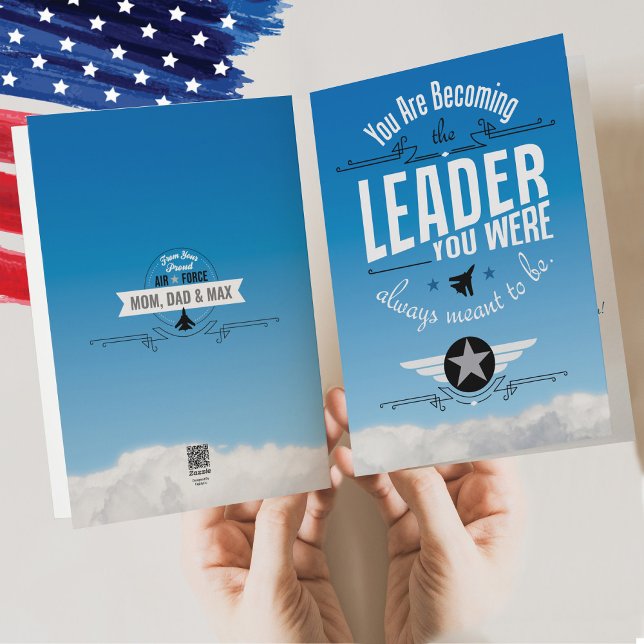 Ledare Flygvapnets Grundutbildning BMT Militär Kort (Becoming the Leader You Were Always Meant to Be Air Force Basic Training BMT Airman Card, proud Mom)