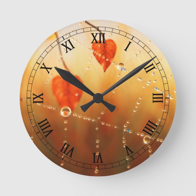 Ledare för en höstmorgon-klocka rund klocka (Framsida)