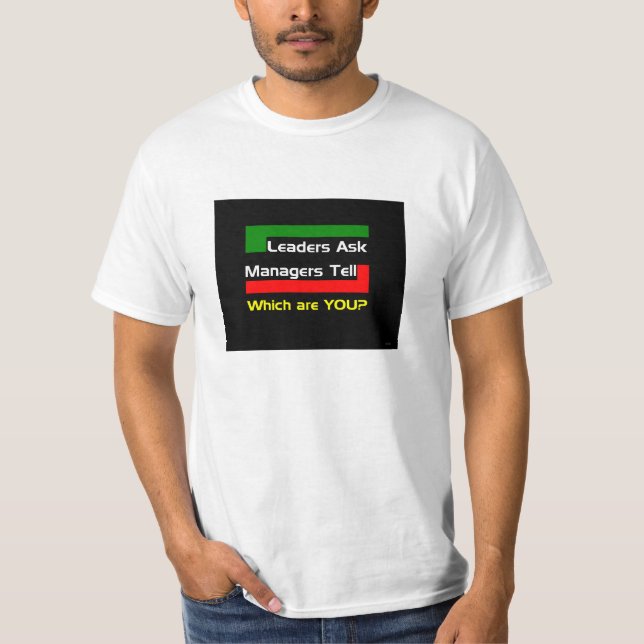 Ledare frågar tee shirt (Framsida)
