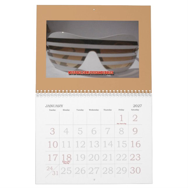 Ledare i beställnings- solglasögon kalender (Jan 2027)
