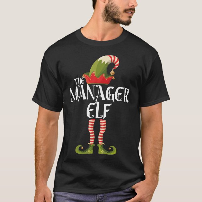 Ledaren för familjen Elf som matchar jul T Shirt (Framsida)