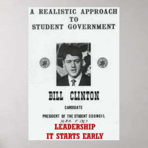 Ledarskap Bill Clinton på Georgetown universiteten Poster