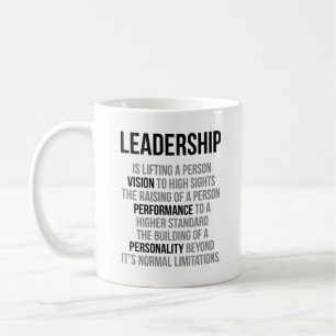 Ledarskap lyfter en personvision kaffemugg