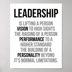 Ledarskap lyfter en personvision poster