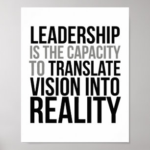 Ledarskap översätter vision in i verklighet poster