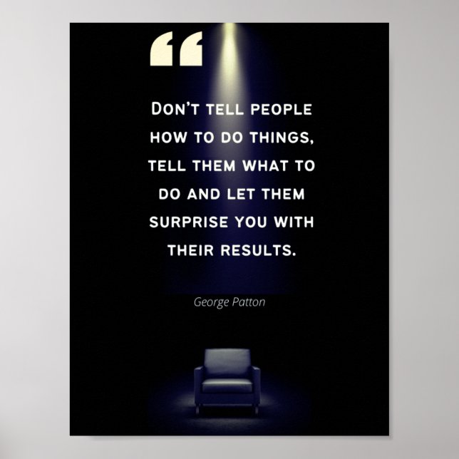 Ledarskap Poster - George Patton Quote (Framsidan)