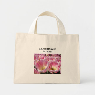 Ledarskapstoppmöte handväskor Rosa Tulpan Blommor Mini Tygkasse