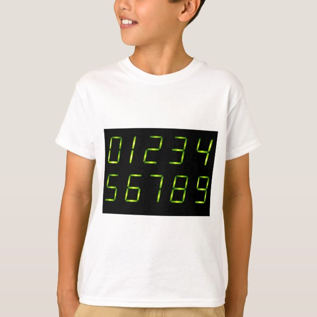 LEDDE numrerar stilsort 0-9 T-shirt (Framsida)